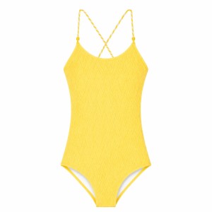 Yellow one piece swimwear