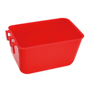 Feeder and Drinker for Birds - Rectangular with 3 Holes (11*9*5) cm - Red (AA-2)