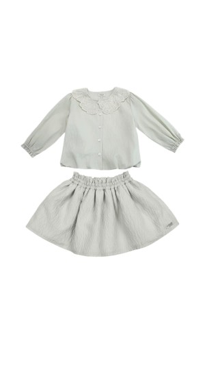 Oyster Grey blouse set