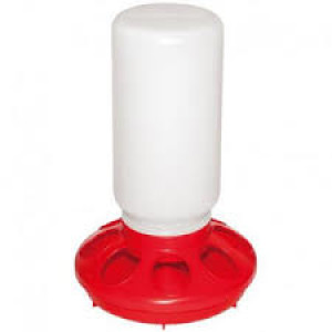 Feeder for Poultry and Birds - 8 Holes White and Red (AA-05)