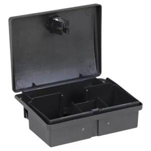 Black Plastic Mice Baits Station with Key Murin Box Topi 13*9 CM