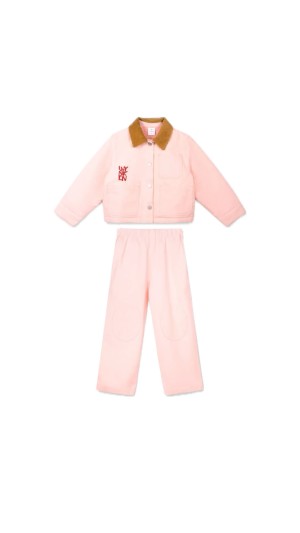 Pale pink cropped jacket set