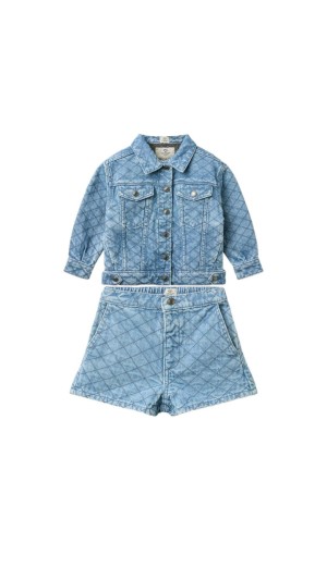 Denim jacket short set