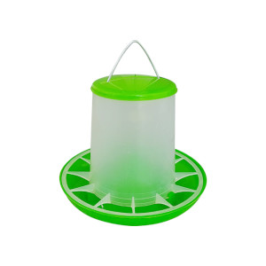 Chicken feeder with colorful lids, iron handle 6 kg (1B-2115)