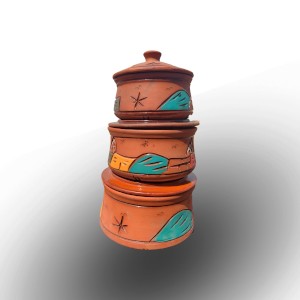Colored Pottery Set of 3 Pieces