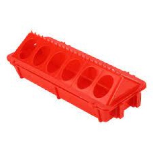 Feeder for Poultry and Birds - 12 Holes Red (AA-09)