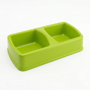 Pet Double Feeding Bowl Plastic - Medium