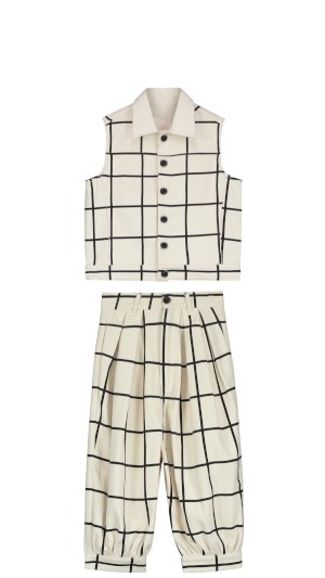 cream vest set