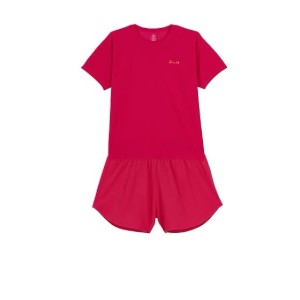 Fuschia mike set/ laines