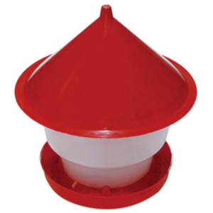 Feeder for Poultry and Birds - Plastic (White and Red) - 20 kg (FTN- 20)