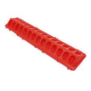 Feeder for Poultry and Birds - 24 Holes Red (AA-12)