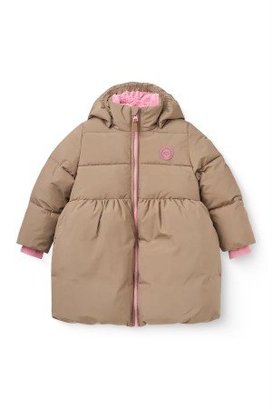 Puffer long frill jacket