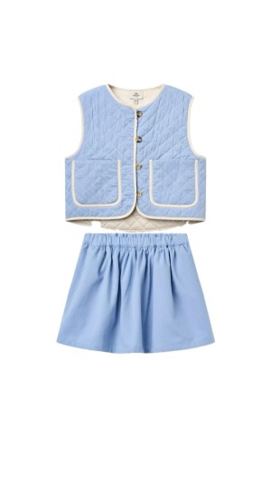 Quilted vest moon set