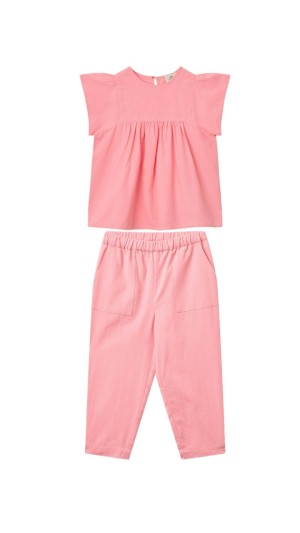 Pink comb blouse set