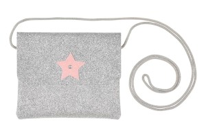 silver glitter side bag