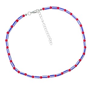 Blue & red  mixed necklace