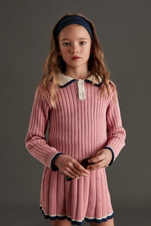 Pink knitted set