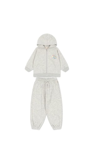 Sequin sweat zip hoodie set