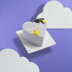 Graduation Heart Cake