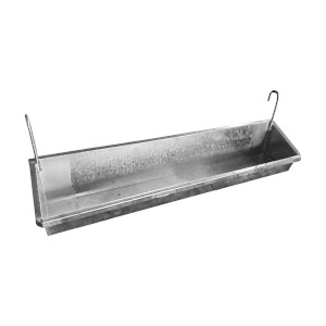 Galvanized Steel Hanging Trough - 2 Hook (1.26mx30x22cm)