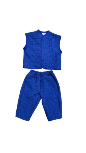 Blue quilted set