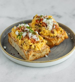 Scrambled Chorizo Focaccia