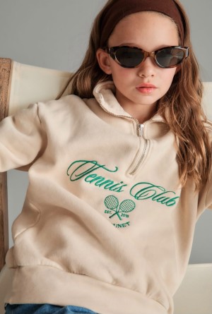 Beige fleece sweatshirt