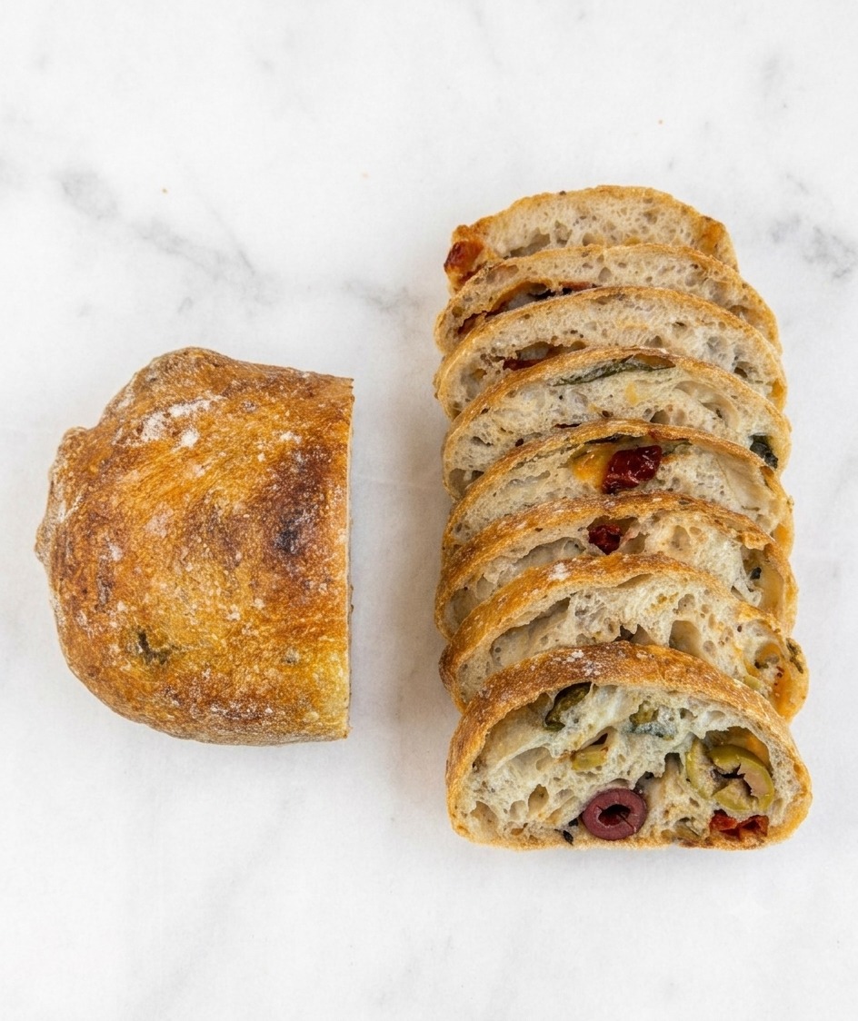Sundried tomato & Olives Ciabatta — 2